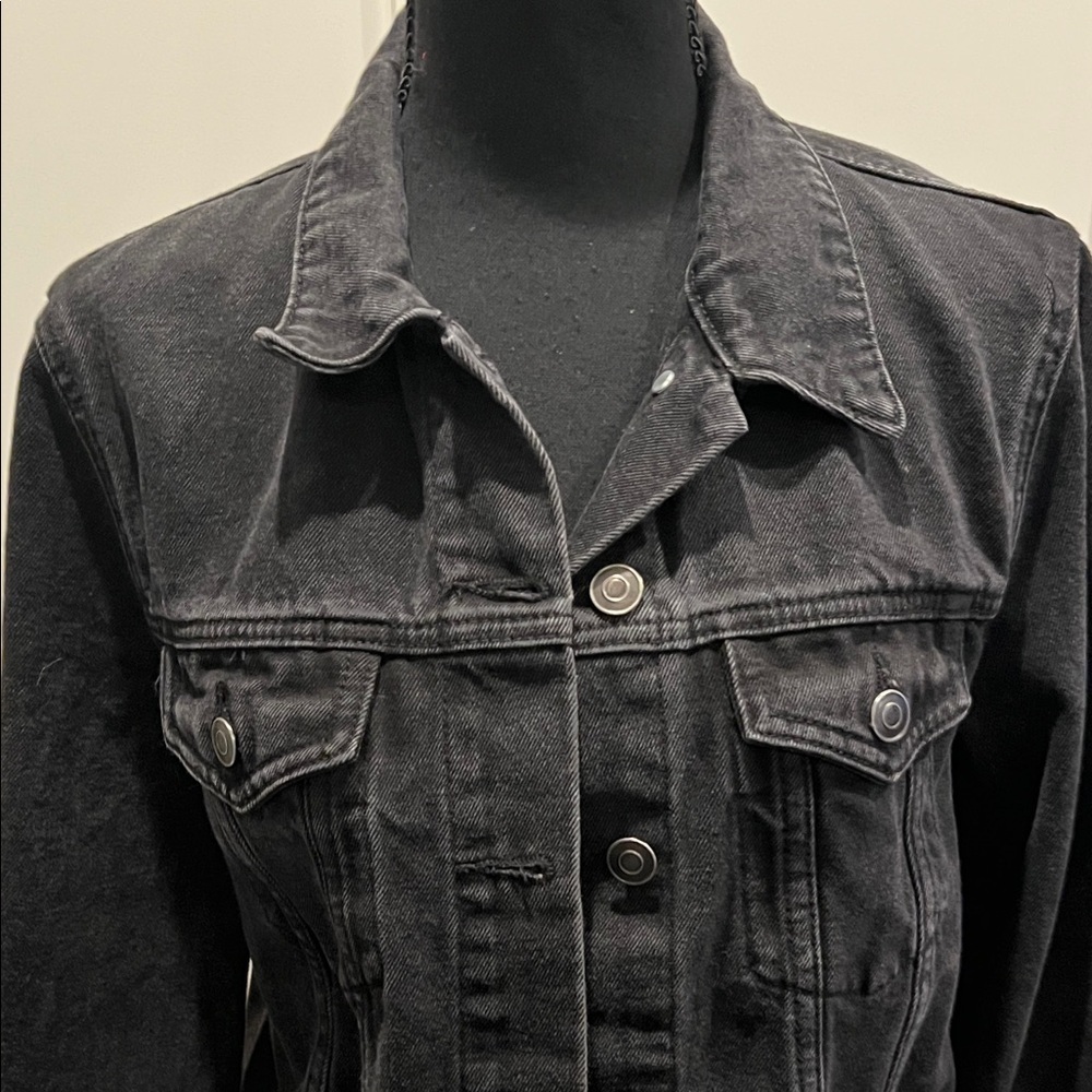 Miami Classic Black Denim Jacket Size M - Picture 3 of 9